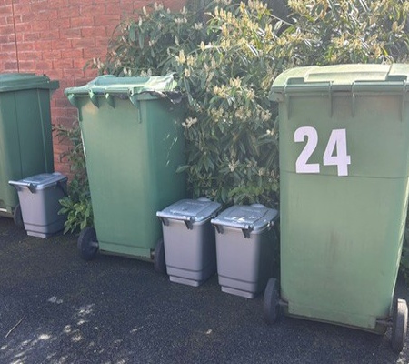 recycling bins