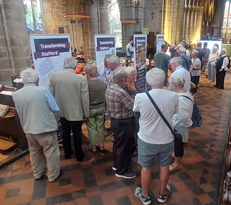 People gathering at Stafford Town Centre drop-in event