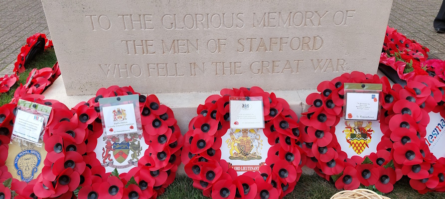 Memorial plaque for Stafford men in the Great War