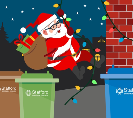 Santa and Bins for Christmas