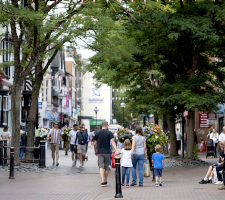 People walking in Stafford Town Centre