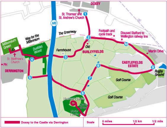 Doxey to Stafford Castle Doorstep Walk Map