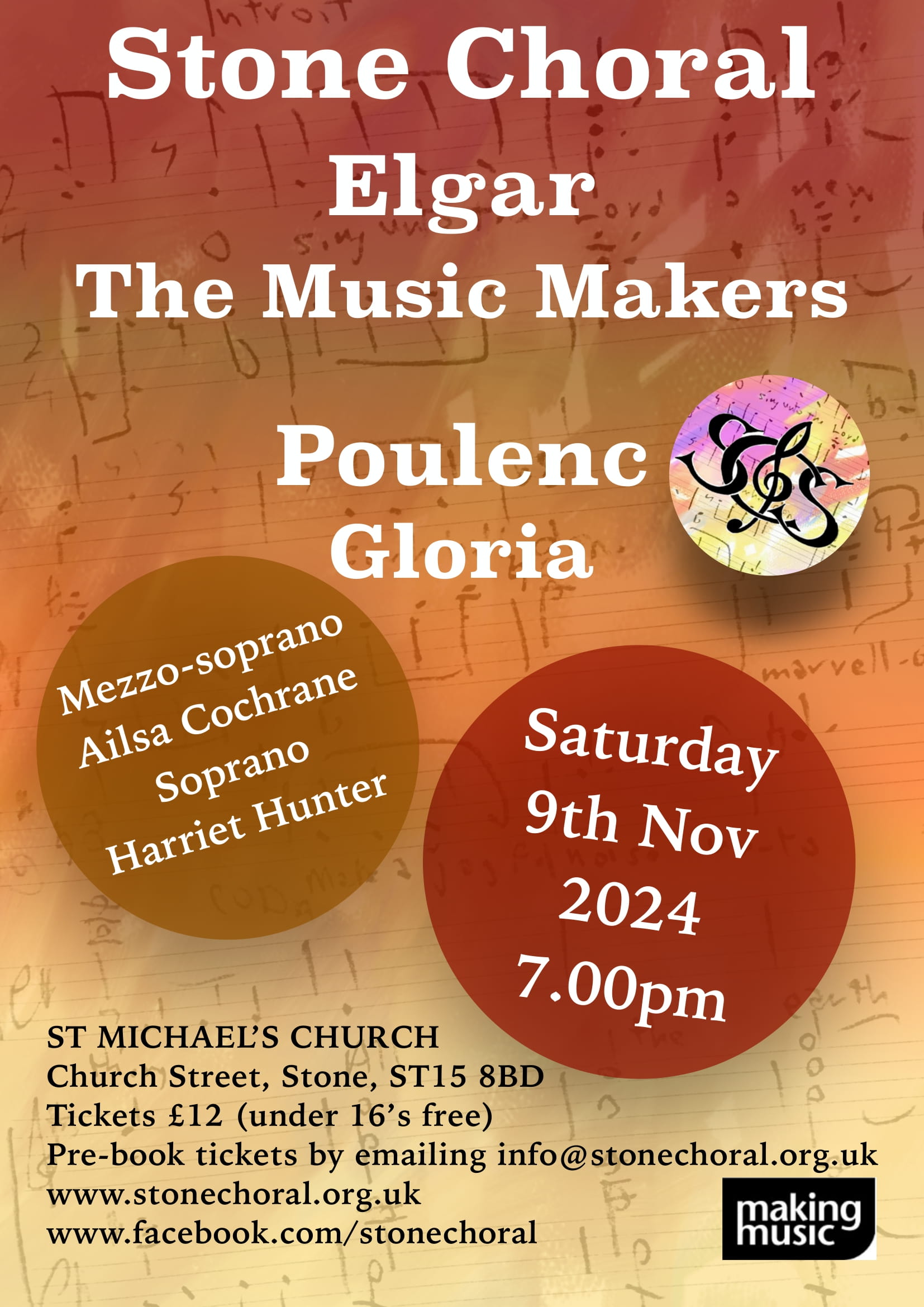 Autumn concert Elgar The Music Makers and Poulenc Gloria