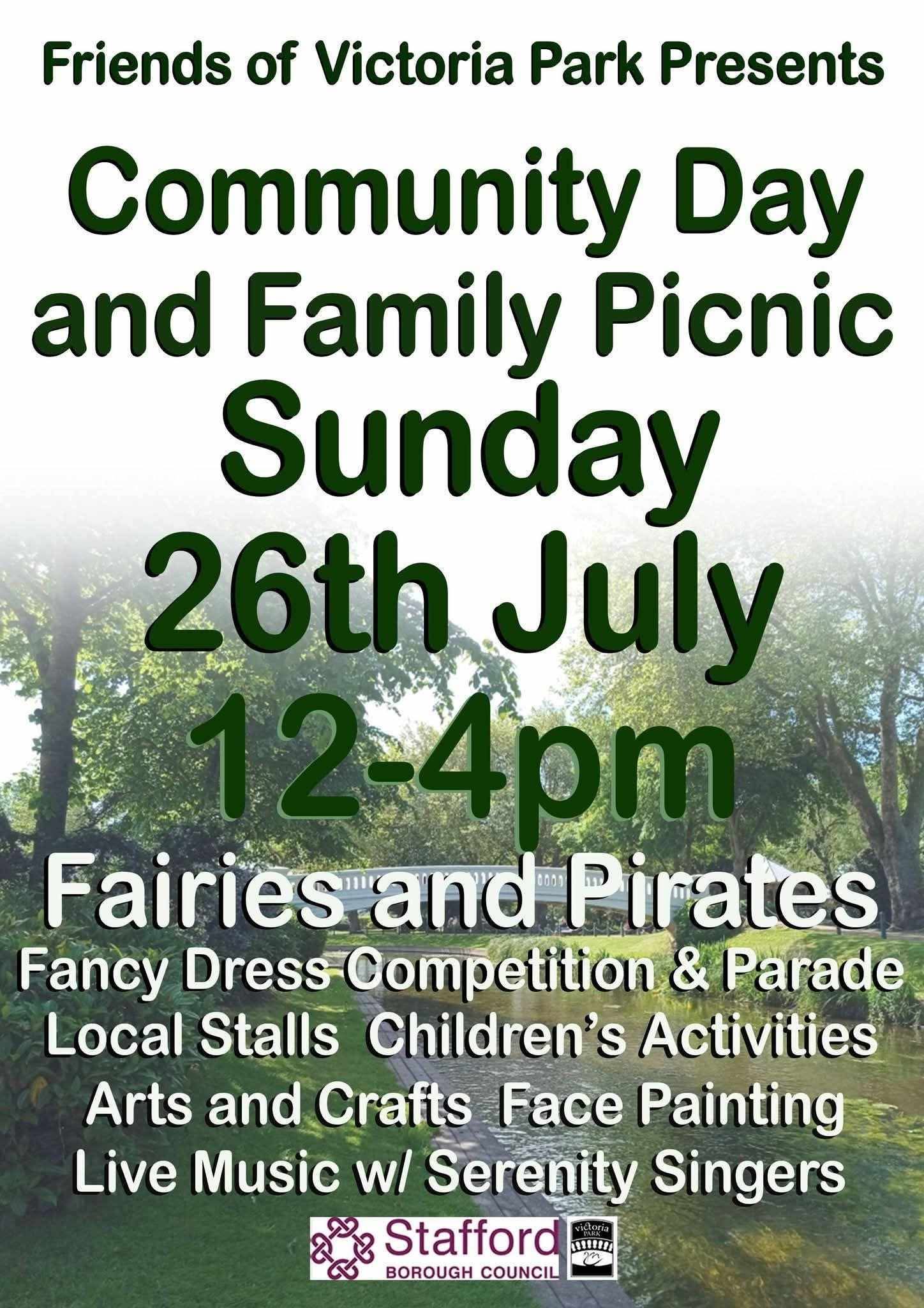 Victoria park poster containing details of the event as described above